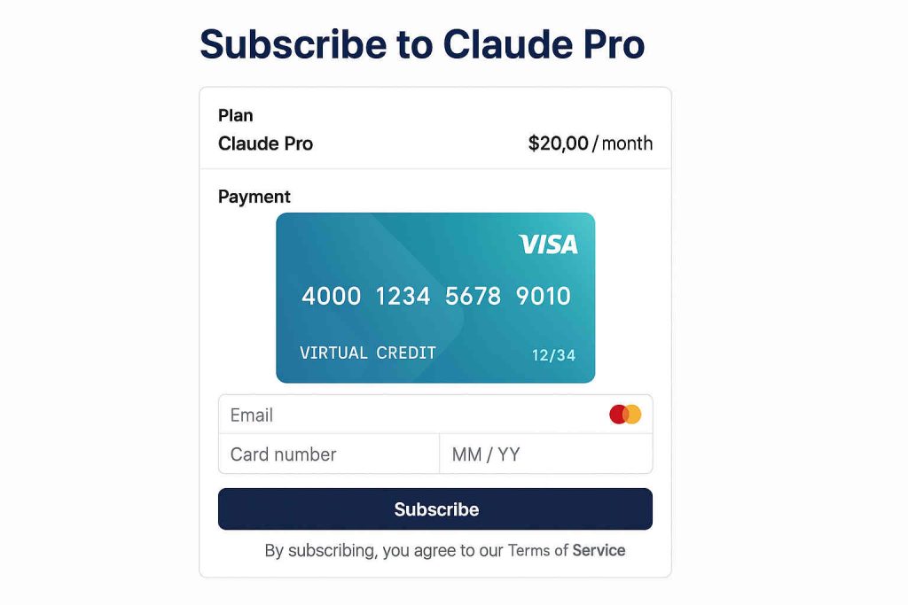 Claude如何订阅支付续费,用美国虚拟信用卡