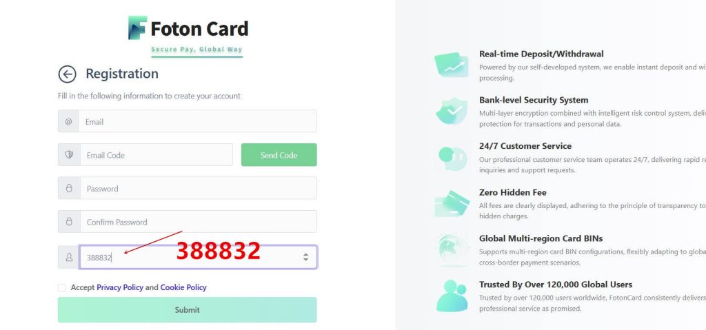 FotonCard Invitation Code is 388832