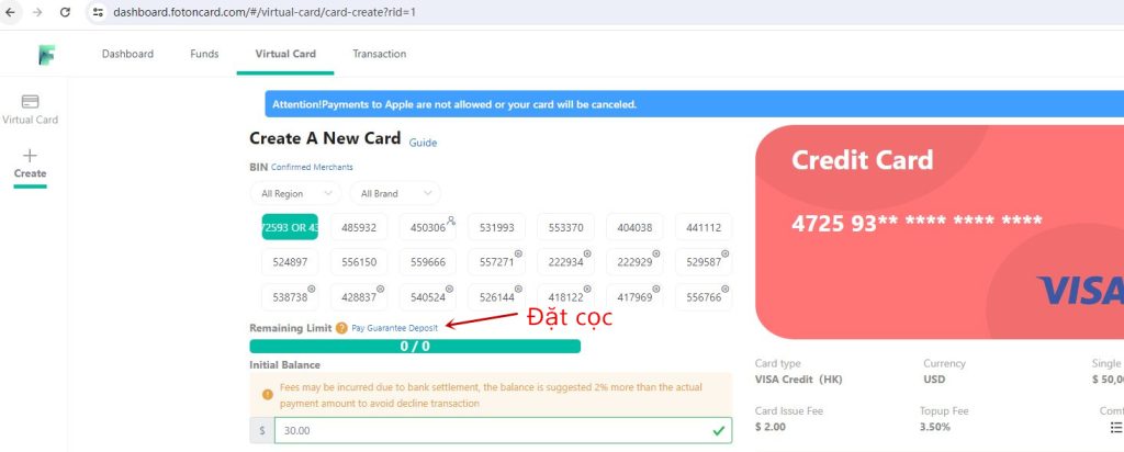 Gợi ý: Nạp tối thiểu 125 USD cho lần đầu tiên