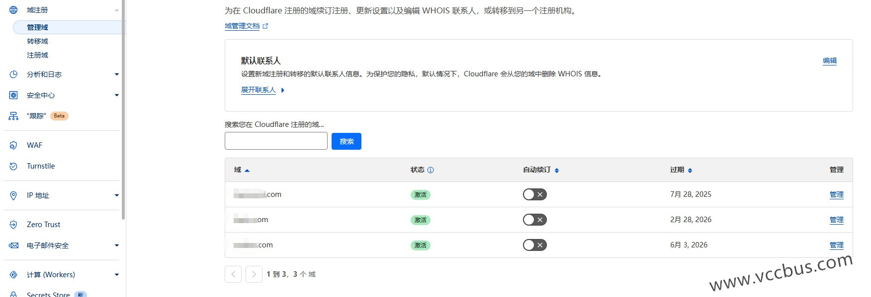 如何在Cloudflare对已注册域名进行续费操作？