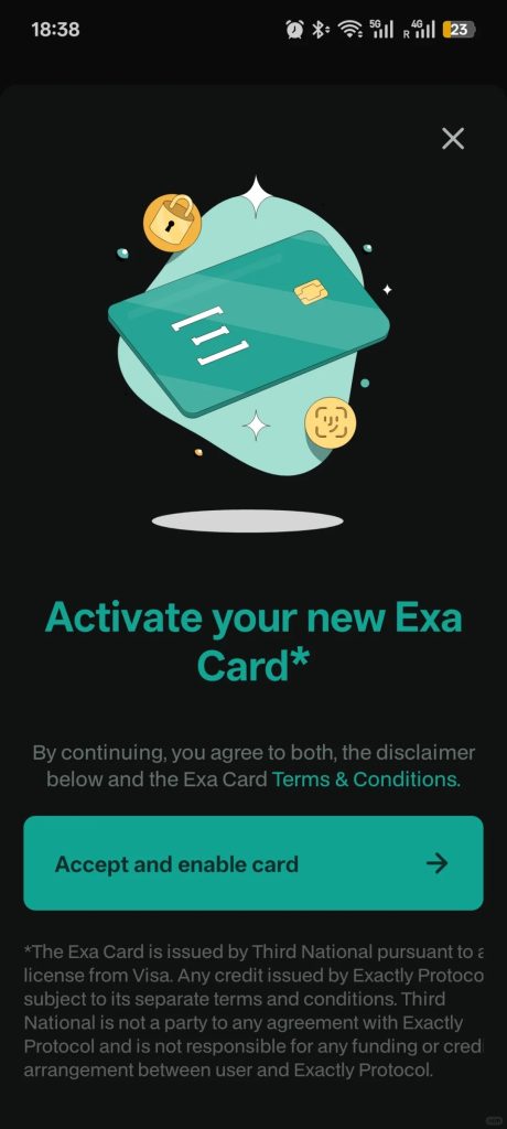 Exa Card U卡 加密货币银行卡