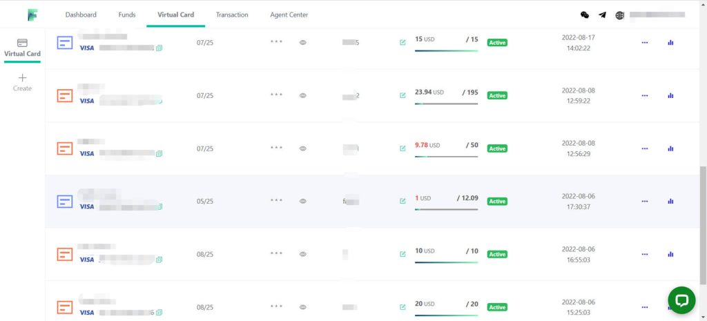View and manage your virtual cards