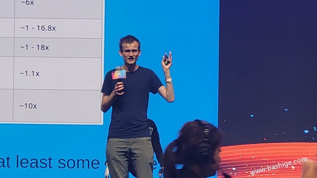 以太坊创始人Vitalik Buterin（V神）在香港Web3嘉年华会场上发言