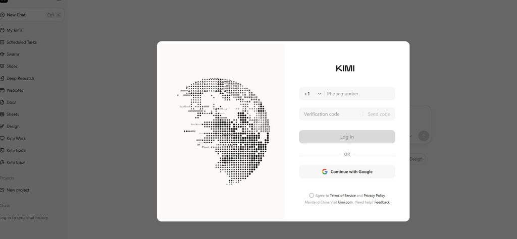 Kimi国际海外版支持国际手机号以及谷歌账号注册登陆