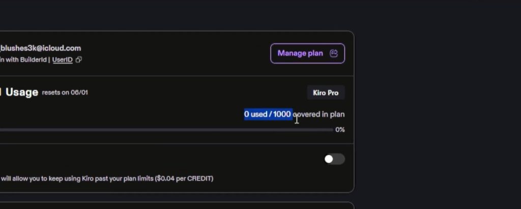 免费获得Kiro Pro1000积分