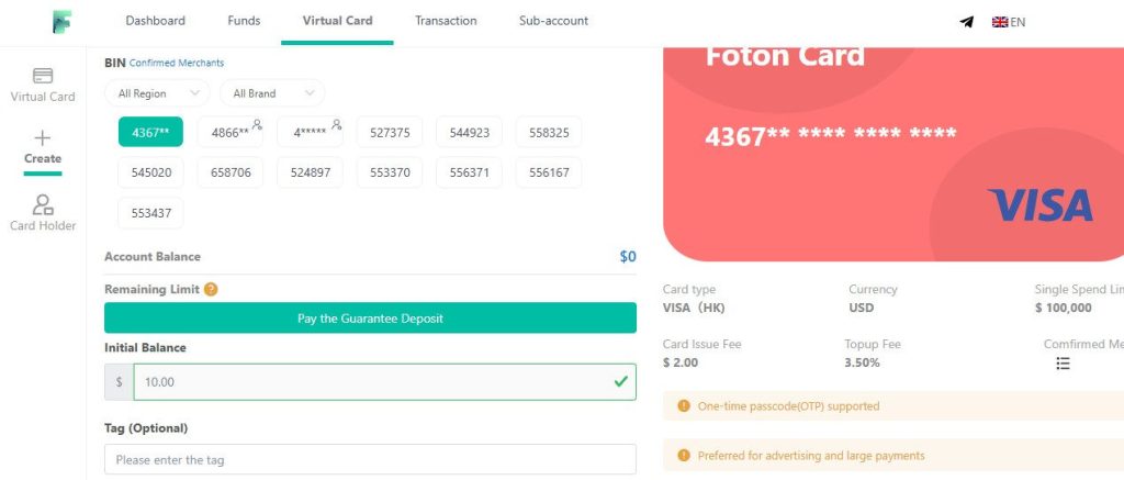 FotonCard is one such virtual card provider