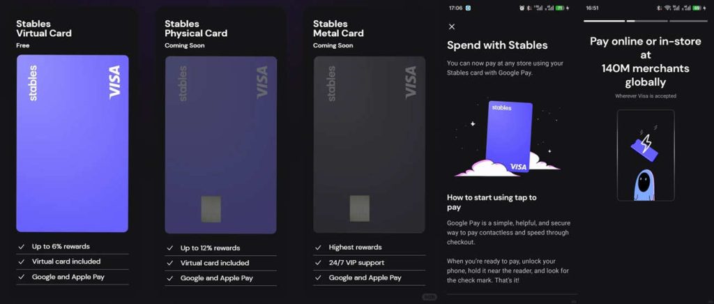 Stable加密货币U卡充值提现手续费虚拟Visa卡