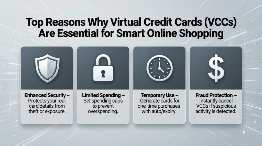 Here are the top reasons why a virtual credit card (VCC) has become an essential tool for smart online shopping