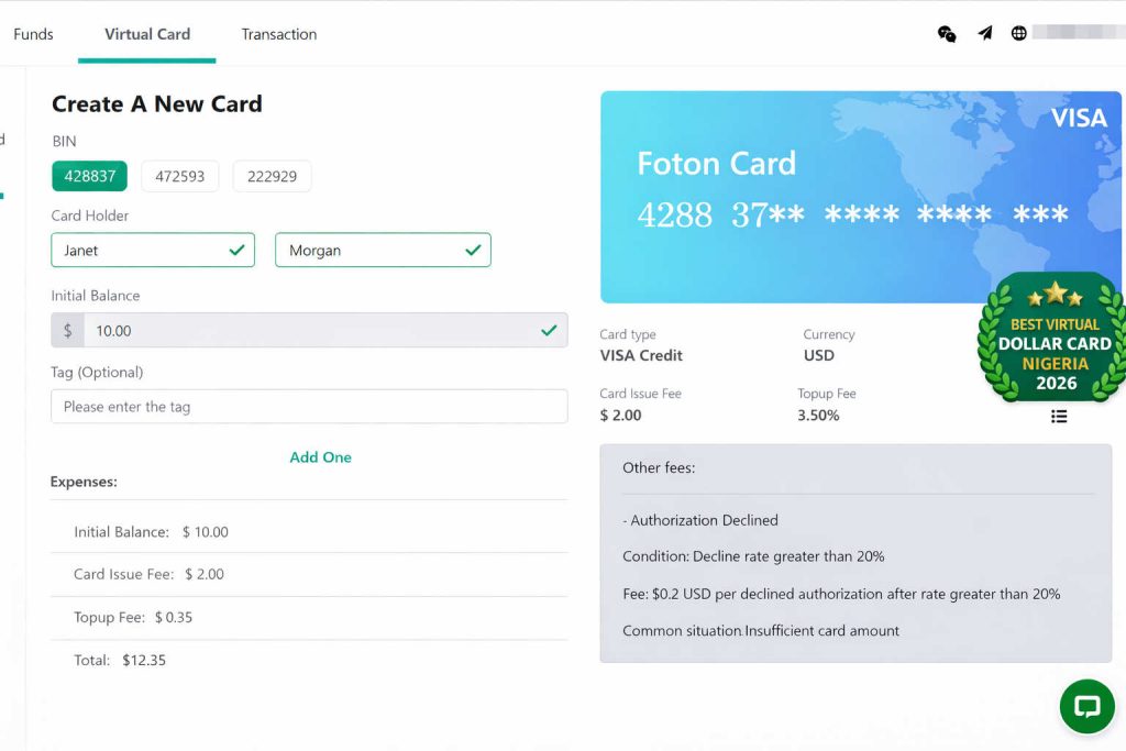 Best Virtual Dollar Card Nigeria