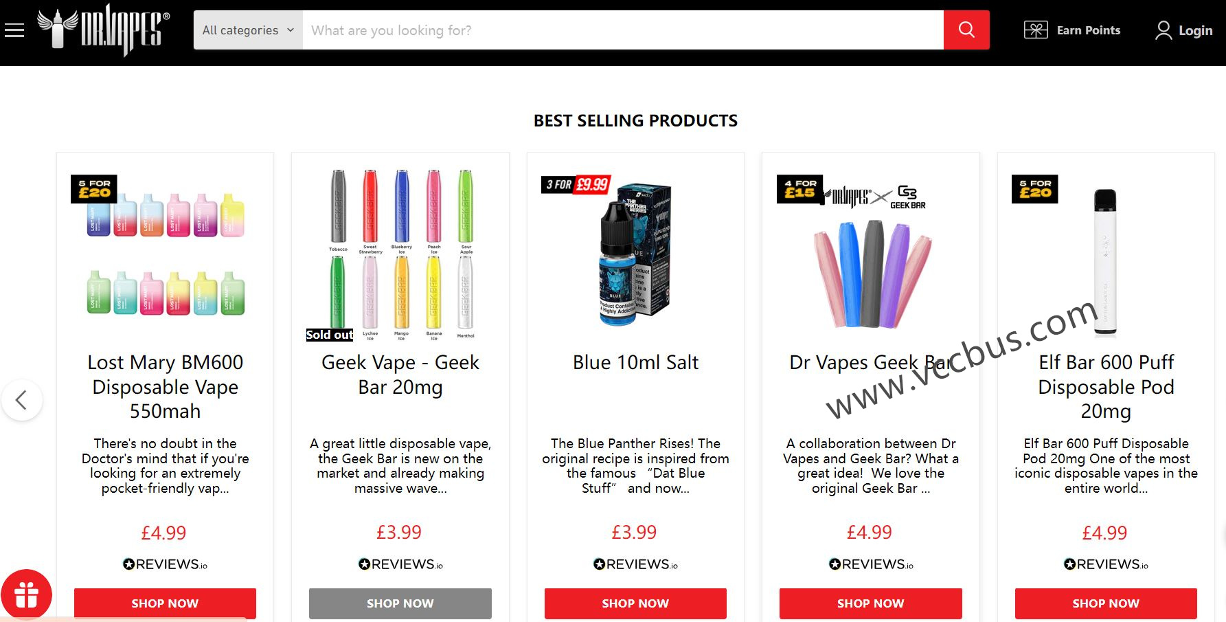 英国电商平台Dr Vapes推荐使用英国虚拟信用卡付款，美卡港卡可能失败！